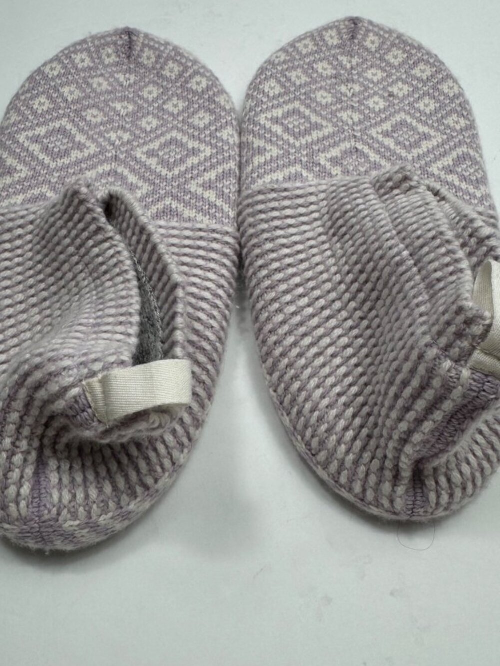 Bombas Womens Griipper Slippers Sz M Lavender Fair Isle Fleece Lined - Picture 3 of 9